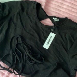 BLACK TOP W TIES IN THE BACK